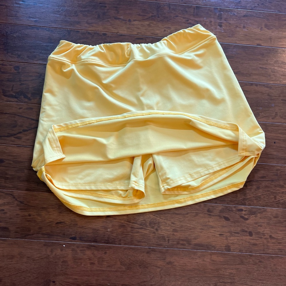 🌝🌝 Yellow Tennis Golf Fitness Skirt Skort Medium - Picture 7 of 7